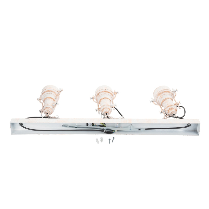 Brilagi - PYRONIC kædeophængt lysekrone 3xE27/40W/230V cremefarvet/patina