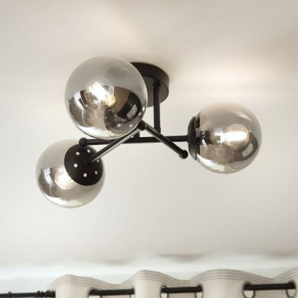 Brilagi - Reserveglas til lysekrone og lampe MALIVA E14 Ø 13 cm røgfarvet