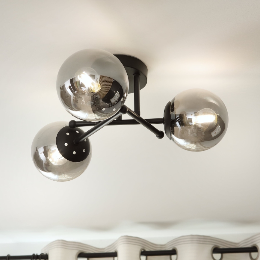 Brilagi - Reserveglas til lysekrone og lampe MALIVA E14 Ø 13 cm røgfarvet