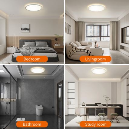 Brilagi - LED RGBW dæmpbar loftlampe ULTRA SLIM LED/18W/230V 2700-6500K Ø 30 cm hvid + fjernbetjening