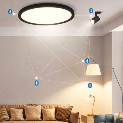 Brilagi - LED RGBW Dæmpbar loftlampe VIBE LED/24W/230V 3000-6500K Ø 29 cm sort + fjernbetjening