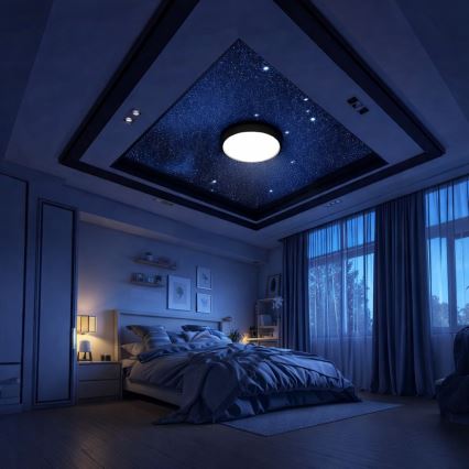 Brilagi - LED RGBW Dæmpbar loftlampe VIBE LED/24W/230V 3000-6500K Ø 29 cm sort + fjernbetjening