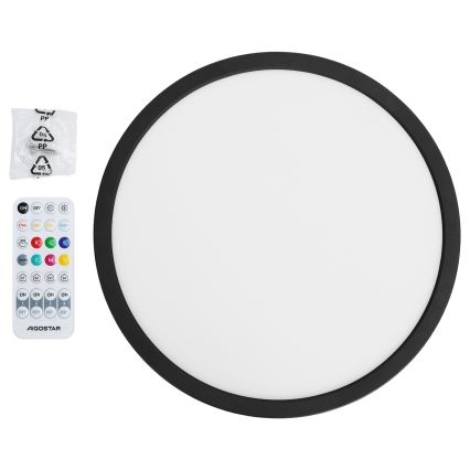 Brilagi - LED RGBW Dæmpbar loftlampe VIBE LED/24W/230V 3000-6500K Ø 29 cm sort + fjernbetjening