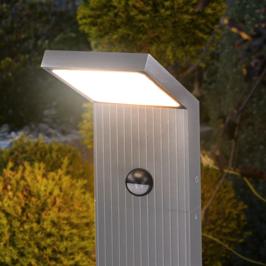 Brilagi - LED-udendørslampe med sensor RIANO LED/8W/230V sølvfarvet IP65