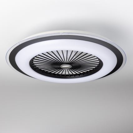 Brilagi - LED dæmpbart loftlys med ventilator RONDA LED/48W/230V 3000-6000K sort + fjernbetjening