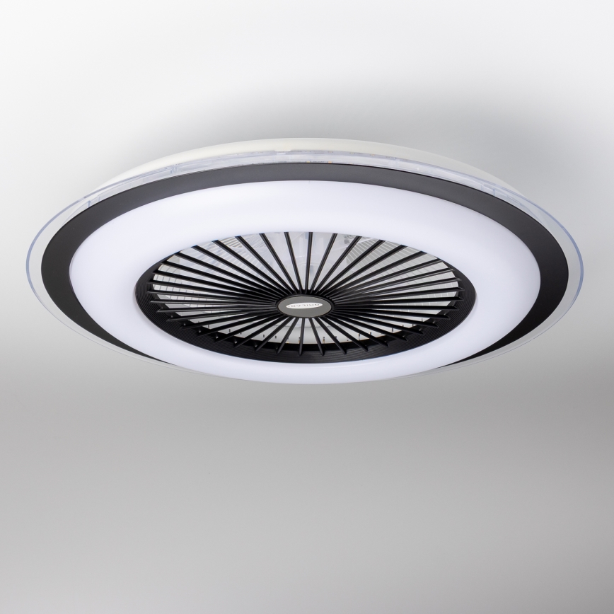 Brilagi - LED dæmpbart loftlys med ventilator RONDA LED/48W/230V 3000-6000K sort + fjernbetjening