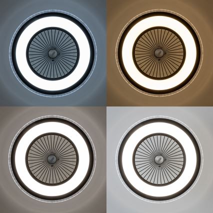 Brilagi - LED dæmpbart loftlys med ventilator RONDA LED/48W/230V 3000-6000K sort + fjernbetjening