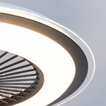 Brilagi - LED dæmpbart loftlys med ventilator RONDA LED/48W/230V 3000-6000K sort + fjernbetjening