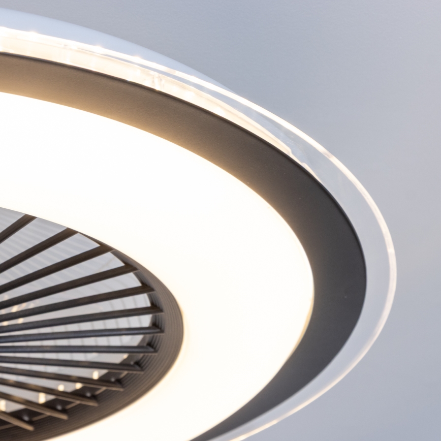 Brilagi - LED dæmpbart loftlys med ventilator RONDA LED/48W/230V 3000-6000K sort + fjernbetjening