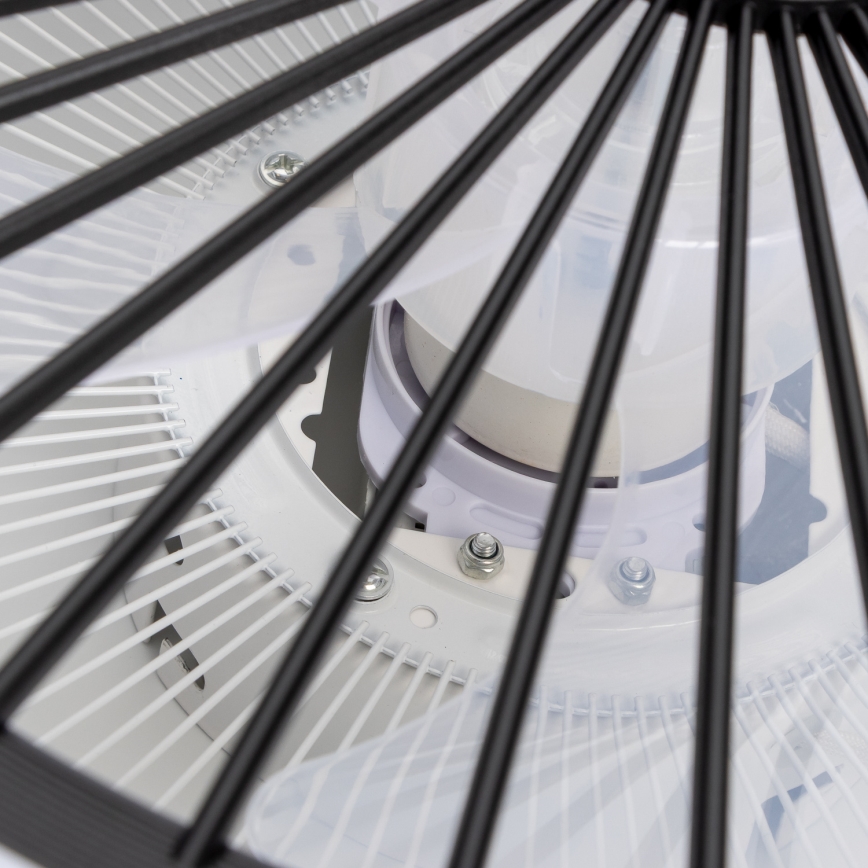 Brilagi - LED dæmpbart loftlys med ventilator RONDA LED/48W/230V 3000-6000K sort + fjernbetjening