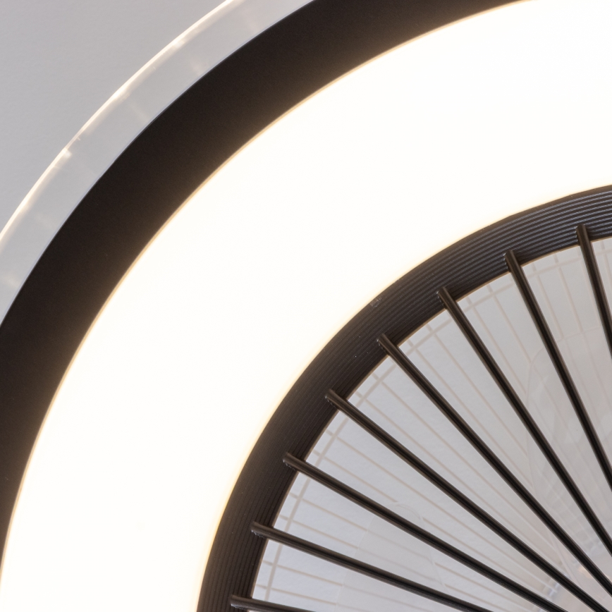 Brilagi - LED dæmpbart loftlys med ventilator RONDA LED/48W/230V 3000-6000K sort + fjernbetjening