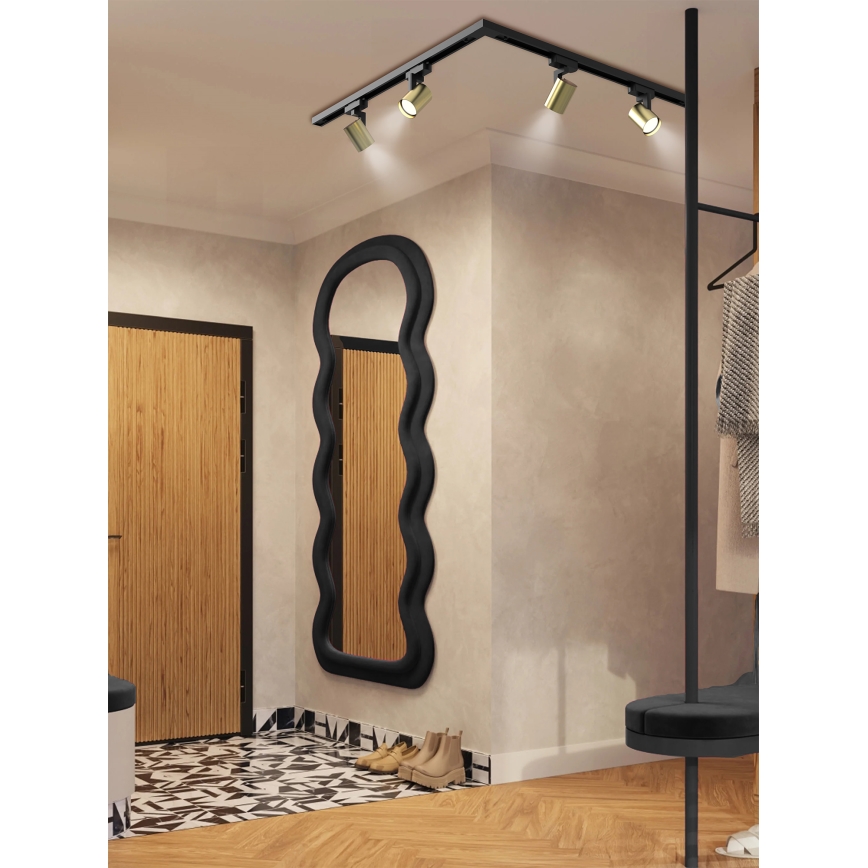 Brilagi - Skinnespot HUSKY 4xGU10/10W/230V sort/guld