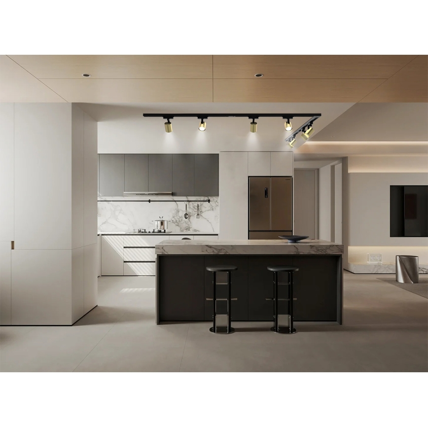 Brilagi - Skinnespot til skinnesystem HUSKY 8xGU10/10W/230V sort/guld