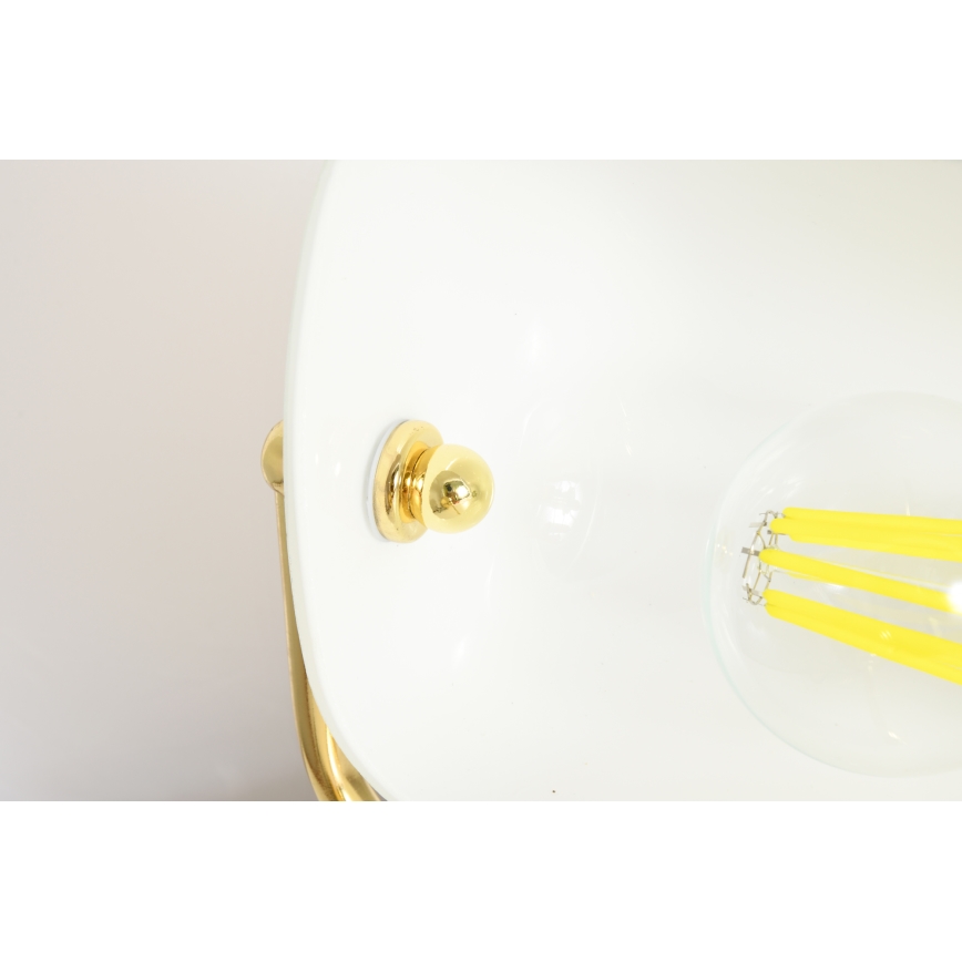 Brilagi - Skrivebordslampe BANK OFFICE 1xE27/60W/230V guld/hvid