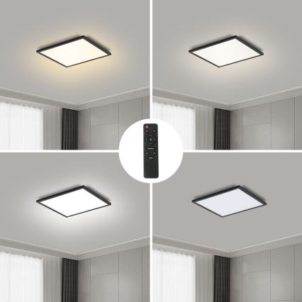 Brilagi - LED-dæmpbar loftlampe SLIMFRAME LED/25W/230V 30x30 cm 3000-6000K sort + fjernbetjening
