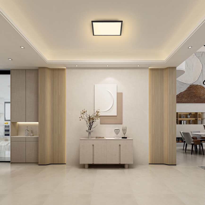 Brilagi - LED-dæmpbar loftlampe SLIMFRAME LED/25W/230V 30x30 cm 3000-6000K sort + fjernbetjening