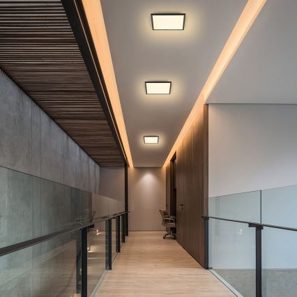 Brilagi - LED-dæmpbar loftlampe SLIMFRAME LED/25W/230V 30x30 cm 3000-6000K sort + fjernbetjening