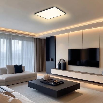 Brilagi - Dæmpbar LED-loftarmatur SLIMFRAME LED/58W/230V 60x60 cm 3000-6000K sort + fjernbetjening