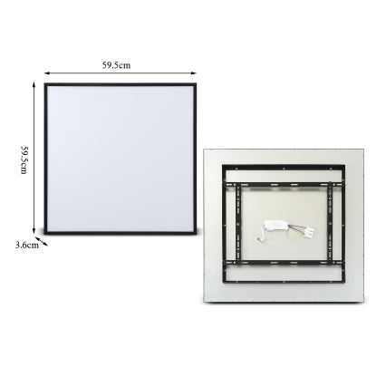 Brilagi - Dæmpbar LED-loftarmatur SLIMFRAME LED/58W/230V 60x60 cm 3000-6000K sort + fjernbetjening