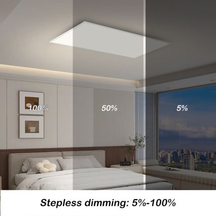 Brilagi - LED Dæmpbar loftlampe SLIMFRAME LED/80W/230V 120x60 cm 3000-6000K hvid + fjernbetjening