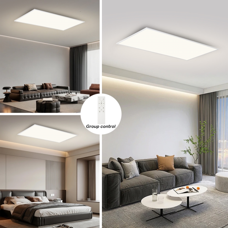 Brilagi - LED Dæmpbar loftlampe SLIMFRAME LED/80W/230V 120x60 cm 3000-6000K hvid + fjernbetjening