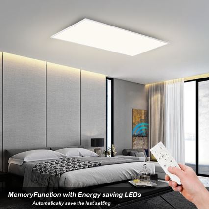 Brilagi - LED Dæmpbar loftlampe SLIMFRAME LED/80W/230V 120x60 cm 3000-6000K hvid + fjernbetjening