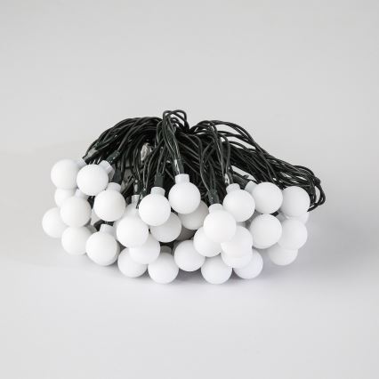 Brilagi - Soldrevet LED lyskæde BUBBLE 50xLED/8 funktioner 7 m IP65 varm hvid 600 mAh