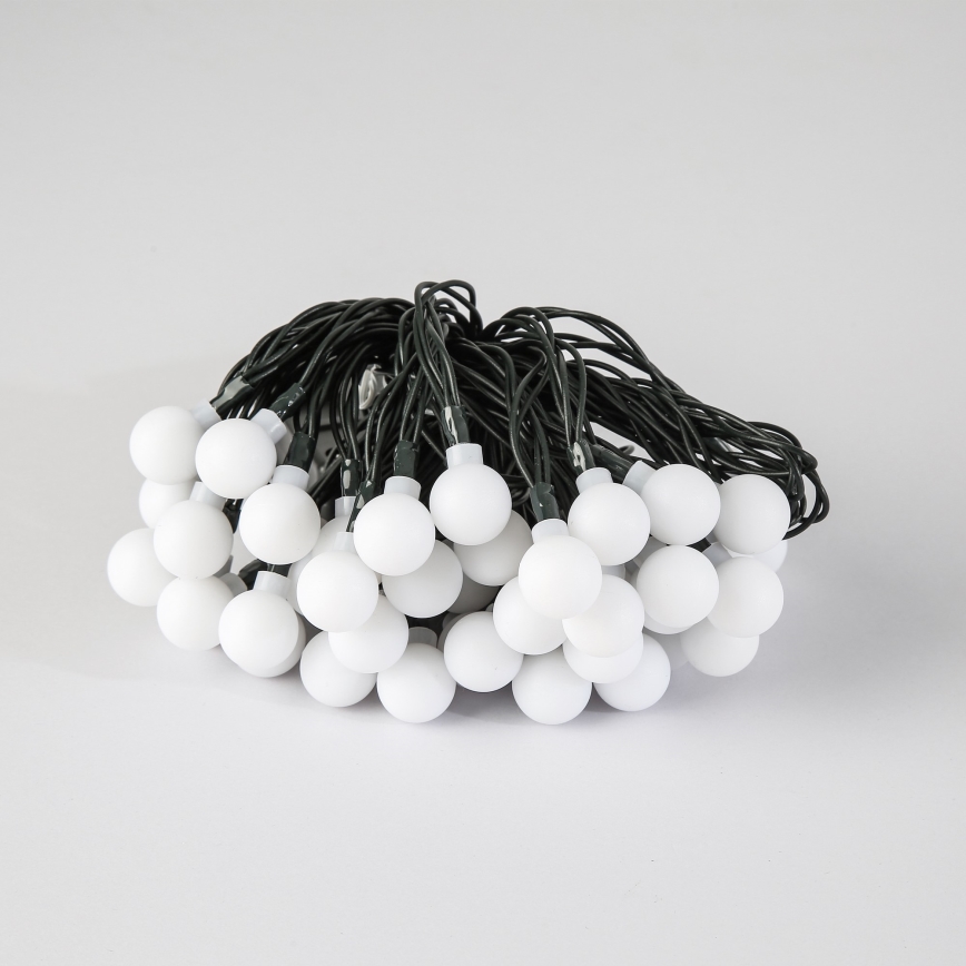 Brilagi - Soldrevet LED lyskæde BUBBLE 50xLED/8 funktioner 7 m IP65 varm hvid 600 mAh