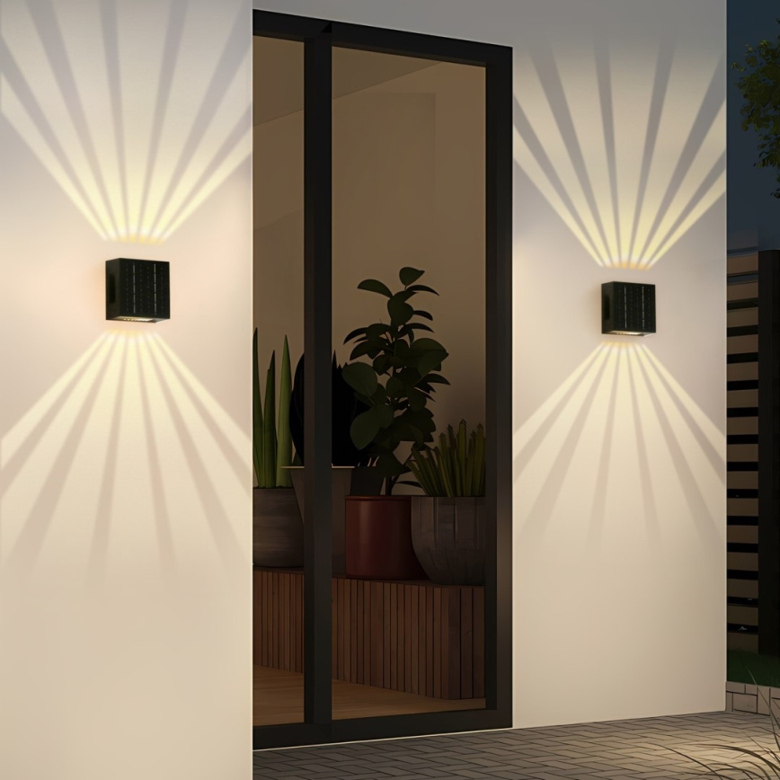 Brilagi - Soldrevet LED væglampe BLOCK LED/2W/3,7V IP44