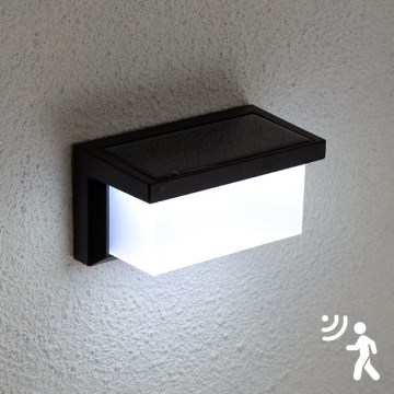 Brilagi - Soldrevet LED væglampe med bevægelses- og skumringssensor BRICK LED/12W/5,5V 1200 mAh IP65