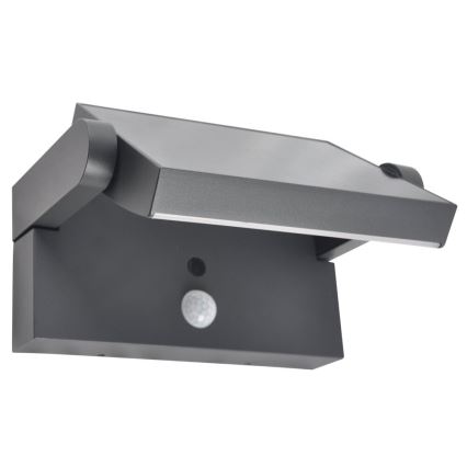 Brilagi - Soldrevet LED væglampe med sensor ANKLE LED/10W/3,7V 3000 mAh 3000K IP65 antracit