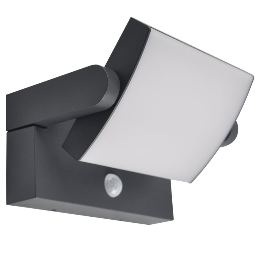 Brilagi - Soldrevet LED væglampe med bevægelses- og skumringssensor ANKLE LED/10W/3,7V 3000 mAh 3000K IP65 antracit