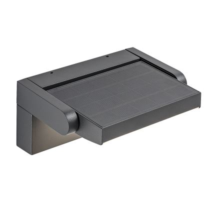 Brilagi - Soldrevet LED væglampe med bevægelses- og skumringssensor ANKLE LED/10W/3,7V 3000 mAh 3000K IP65 antracit