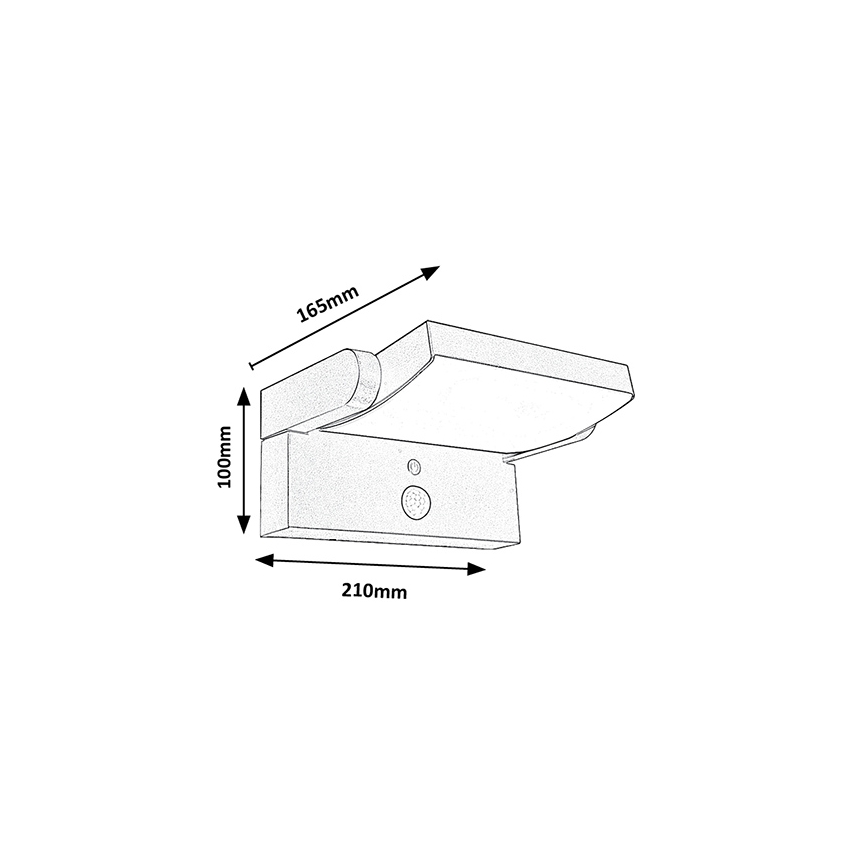 Brilagi - Soldrevet LED væglampe med bevægelses- og skumringssensor ANKLE LED/10W/3,7V 3000 mAh 3000K IP65 antracit