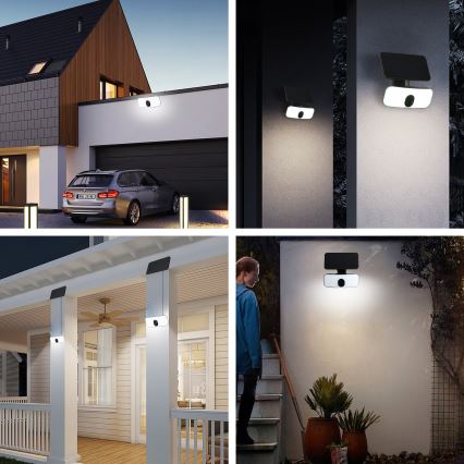 Brilagi - Soldrevet LED væglampe med sensor ROOF LED/13W/5V 4000 mAh IP65