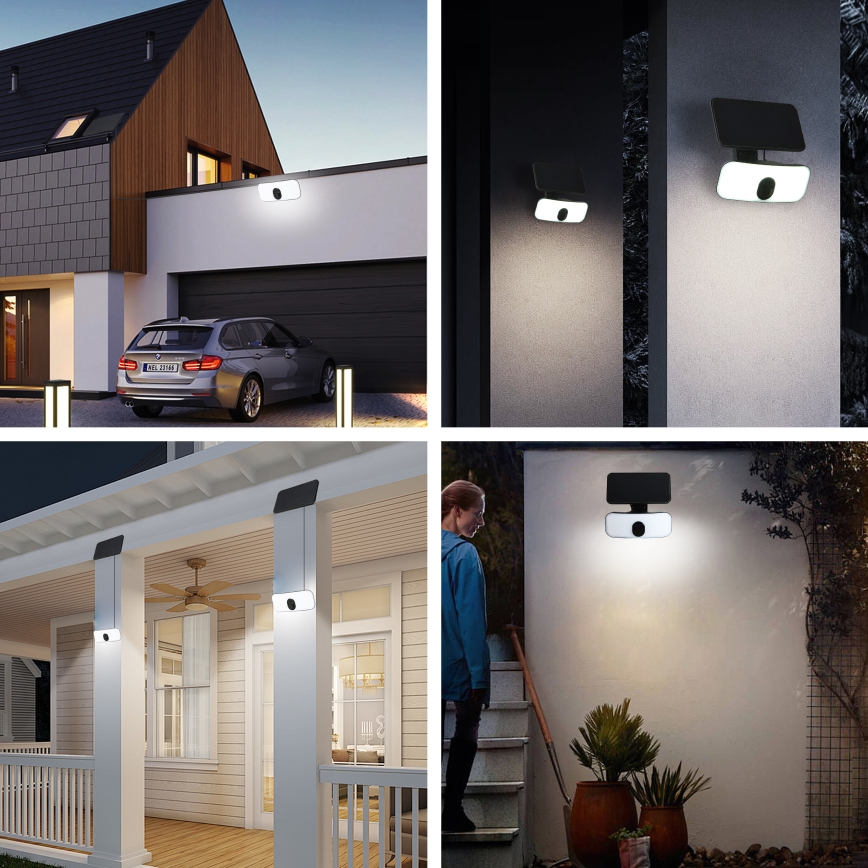 Brilagi - Soldrevet LED væglampe med sensor ROOF LED/13W/5V 4000 mAh IP65