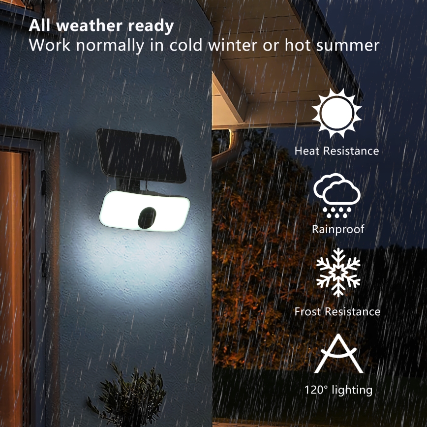 Brilagi - Soldrevet LED væglampe med sensor ROOF LED/13W/5V 4000 mAh IP65