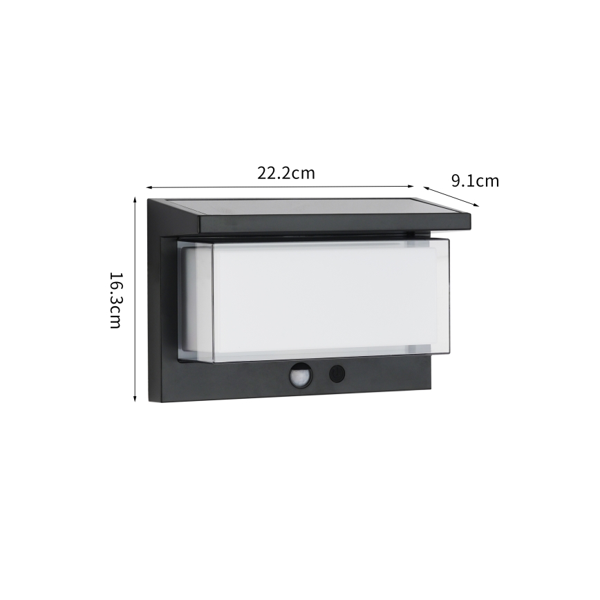 Brilagi - Soldrevet LED væglampe med sensor SOL LUME LED/10W/3,7V 4000 mAh IP44