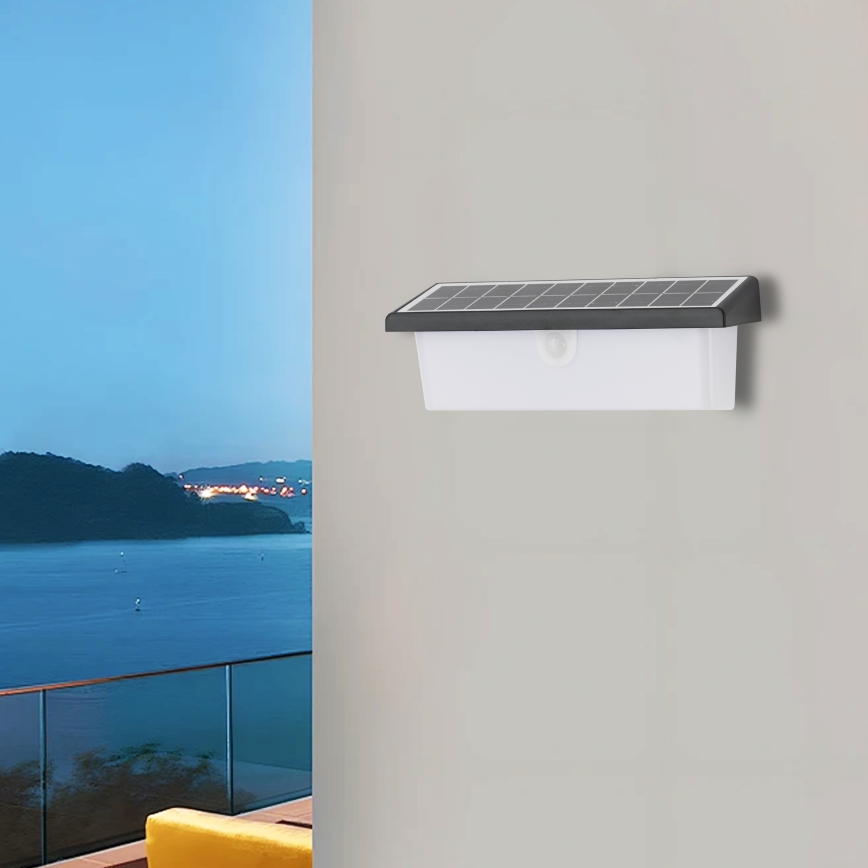 Brilagi - Soldrevet LED væglampe med sensor SOL RAY LED/6W/3,7V 2200 mAh IP44