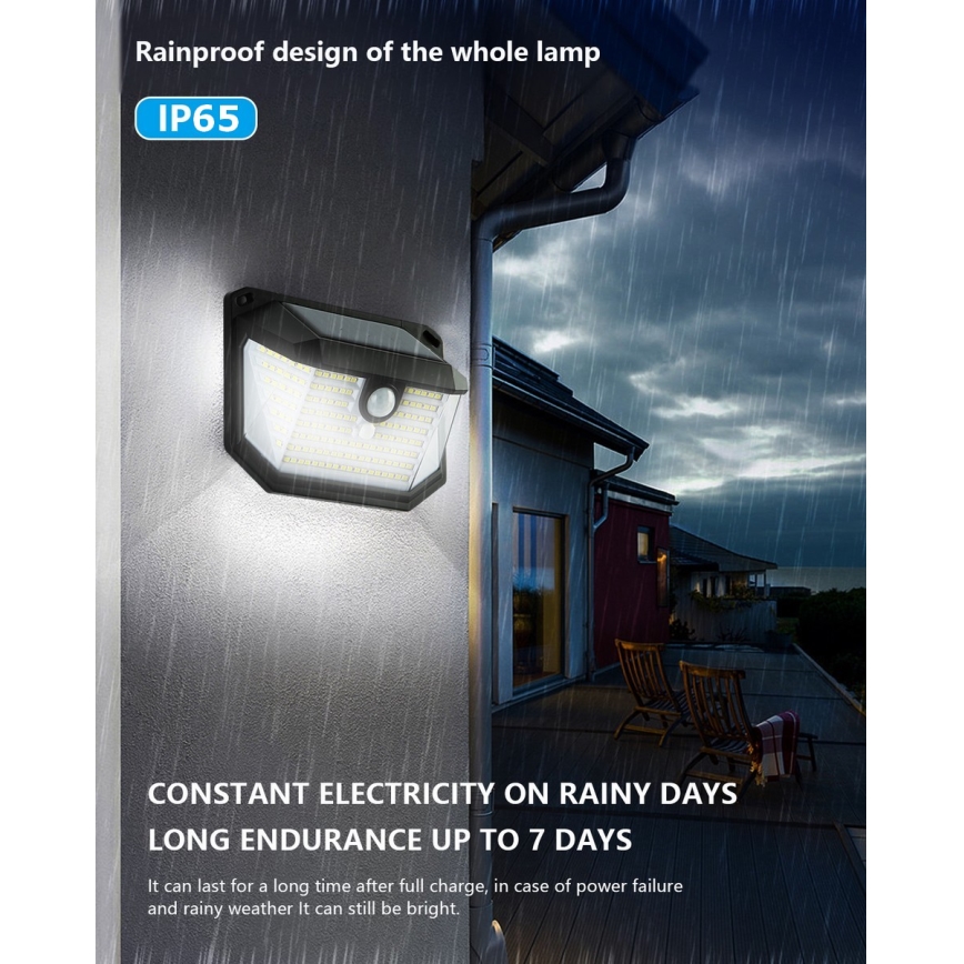 Brilagi - Soldrevet LED væglampe med sensor WALLIE LED/4W/5,5V 1200mAh 6500K IP65