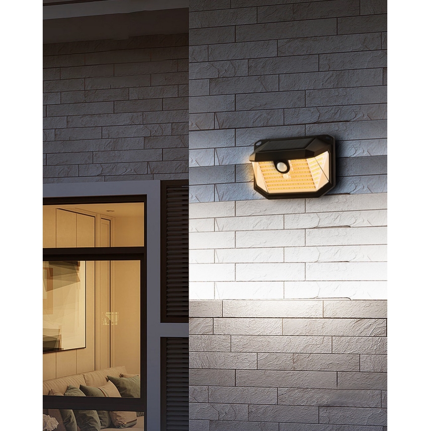Brilagi - Soldrevet LED væglampe med sensor WALLIE LED/4W/5,5V 1200 mAh 3000K IP65