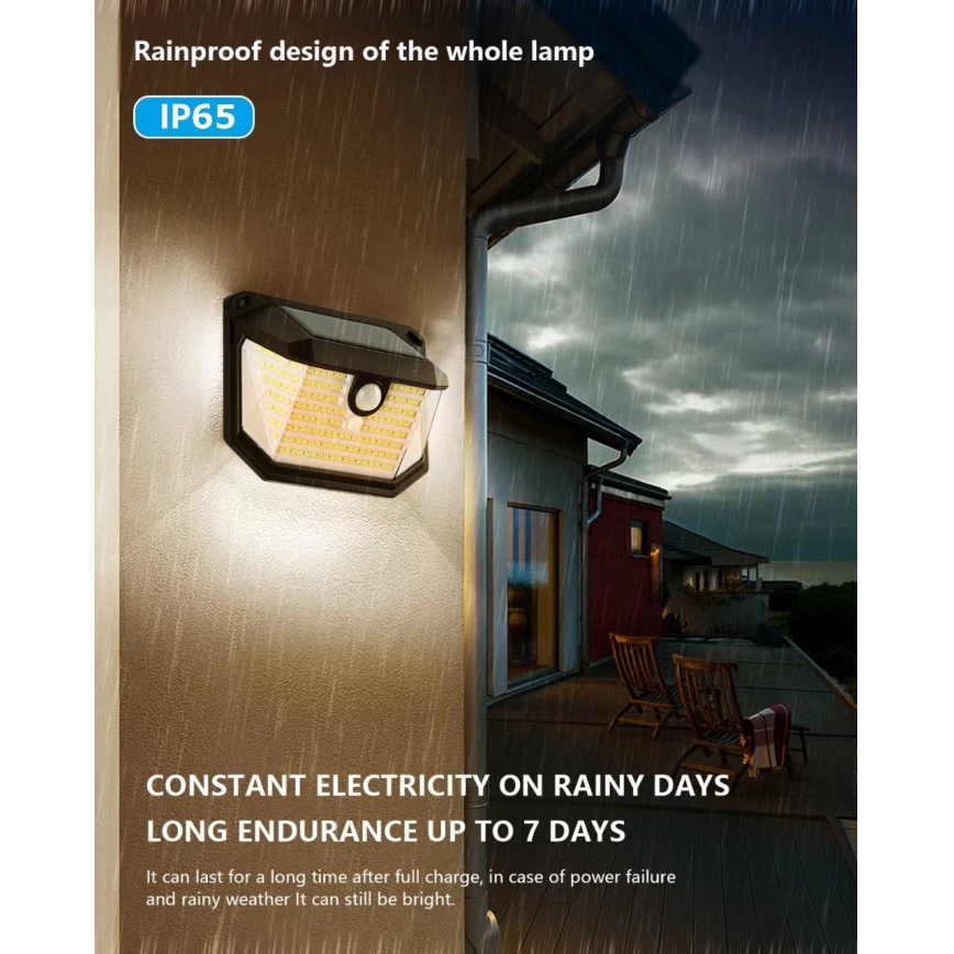 Brilagi - Soldrevet LED væglampe med sensor WALLIE LED/4W/5,5V 1200 mAh 3000K IP65