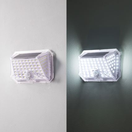Brilagi - Soldrevet LED væglampe med sensor WALLIE LED/4W/5,5V 1200 mAh 6500K IP64 sølvfarvet