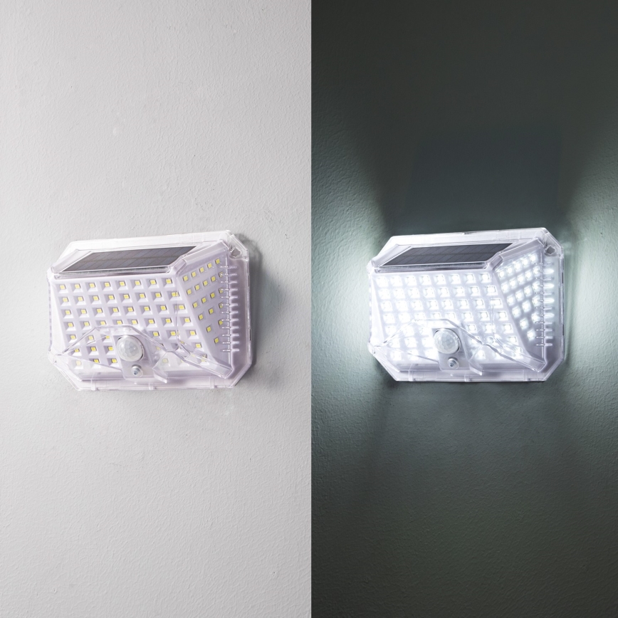 Brilagi - Soldrevet LED væglampe med sensor WALLIE LED/4W/5,5V 1200 mAh 6500K IP64 sølvfarvet