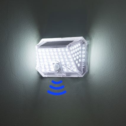 Brilagi - Soldrevet LED væglampe med sensor WALLIE LED/4W/5,5V 1200 mAh 6500K IP64 sølvfarvet