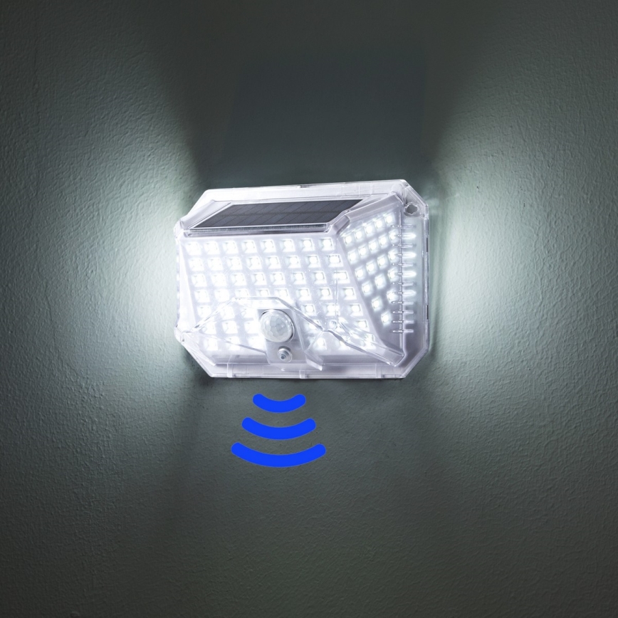 Brilagi - Soldrevet LED væglampe med sensor WALLIE LED/4W/5,5V 1200 mAh 6500K IP64 sølvfarvet