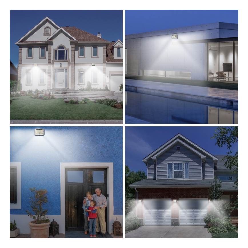 Brilagi - Soldrevet LED væglampe med sensor WALLIE LED/4W/5,5V 1200 mAh 6500K IP64 sølvfarvet