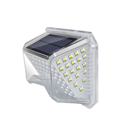 Brilagi - Soldrevet LED væglampe med sensor WALLIE LED/4W/5,5V 1200 mAh 6500K IP64 sølvfarvet