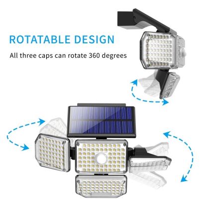 Brilagi - Soldrevet LED væglampe med sensor WALLIE LED/5W/5,5V 2400 mAh IP65