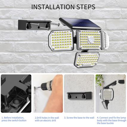 Brilagi - Soldrevet LED væglampe med sensor WALLIE LED/5W/5,5V 2400 mAh IP65